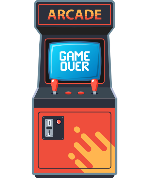 Classic arcade machine with retro games